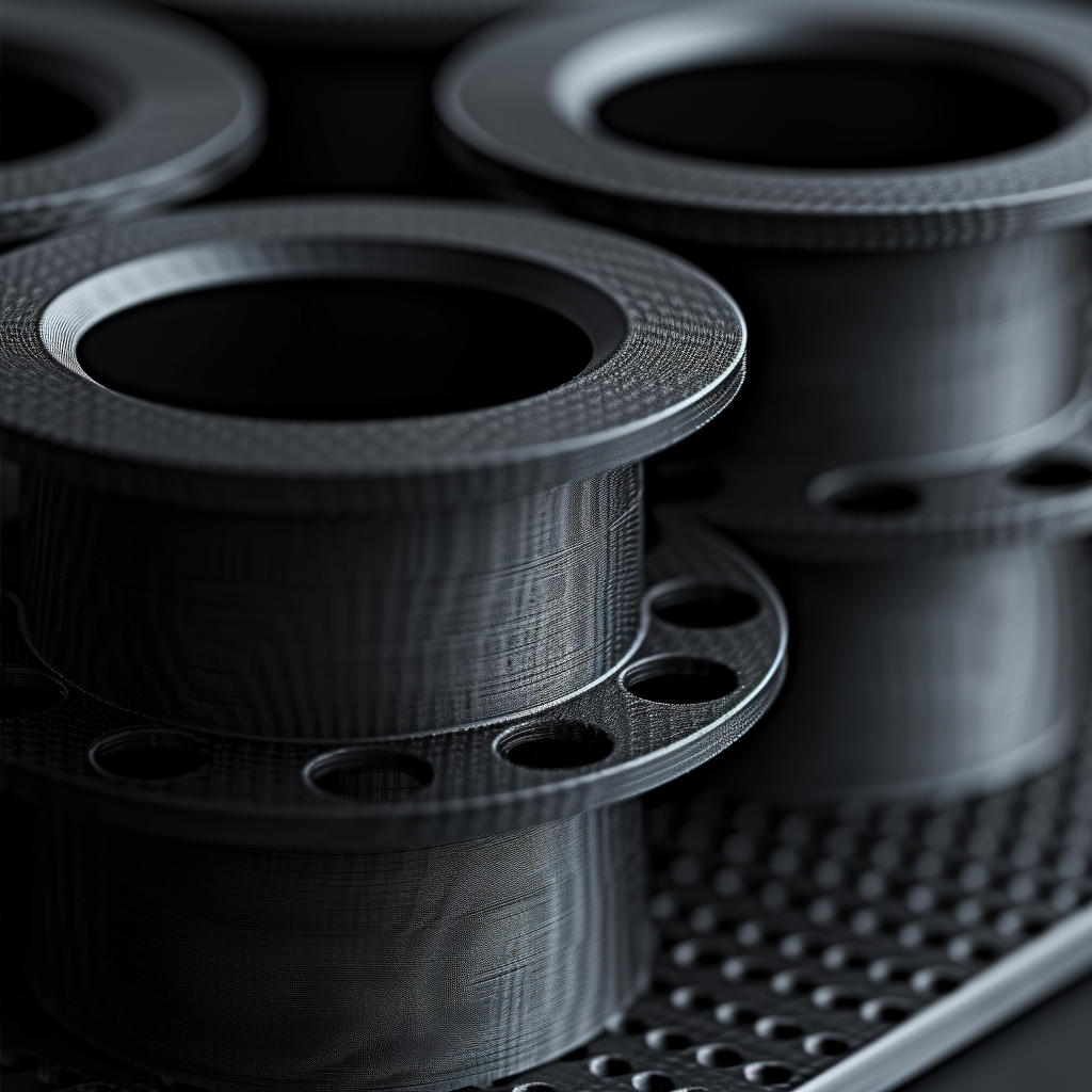 Primer plano de una pieza compleja impresa en 3D